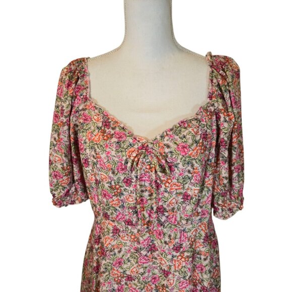 Old Navy Floral Dress Women Size Large Tall Pink Feminine Coquette Preppy - Picture 4 of 7